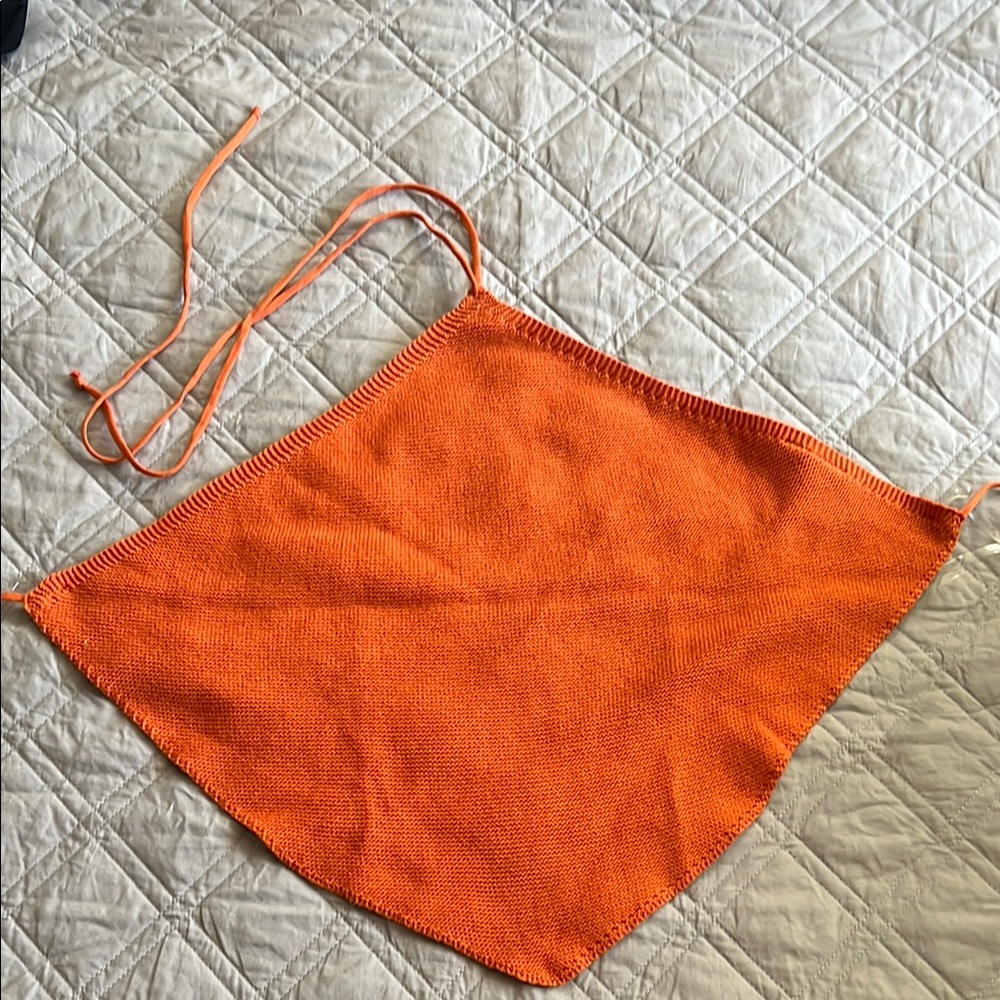 Windsor Gray and Orange Crop Top